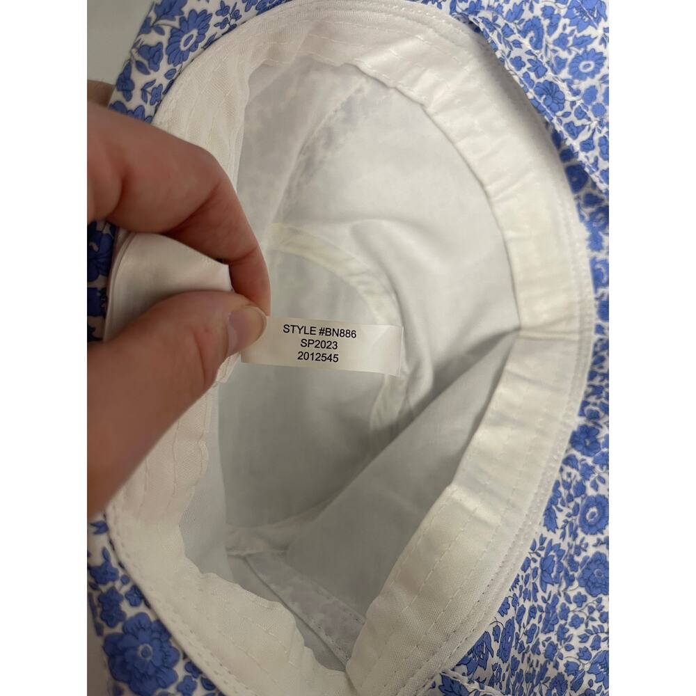J. Crew Canvas bucket hat with ties in Liberty fabrics blue floral S/M ditsy - Picture 5 of 5